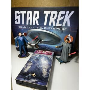 Star Trek lot- TOS/TNG Enterprise Model / Action Figures / VHS Movie Riker Spock